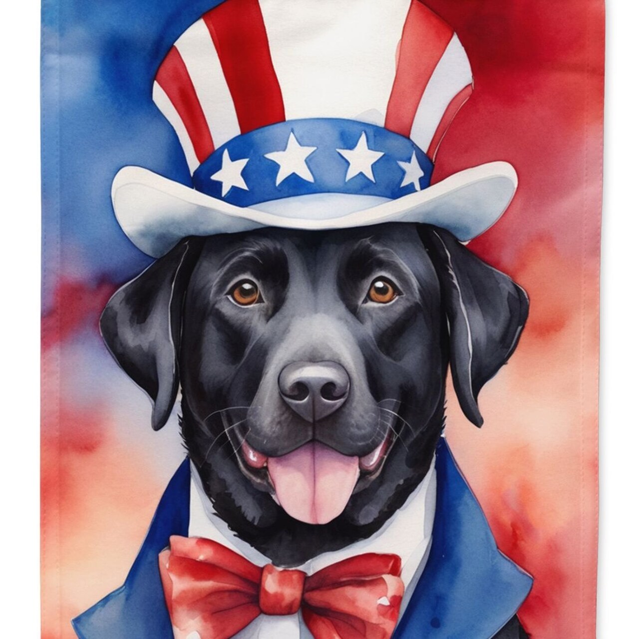 Edge Collections - 11.25" X 15.50" - Multicolor - American Patriotic Labrador Retriever Decorative Banner - 1 Piece